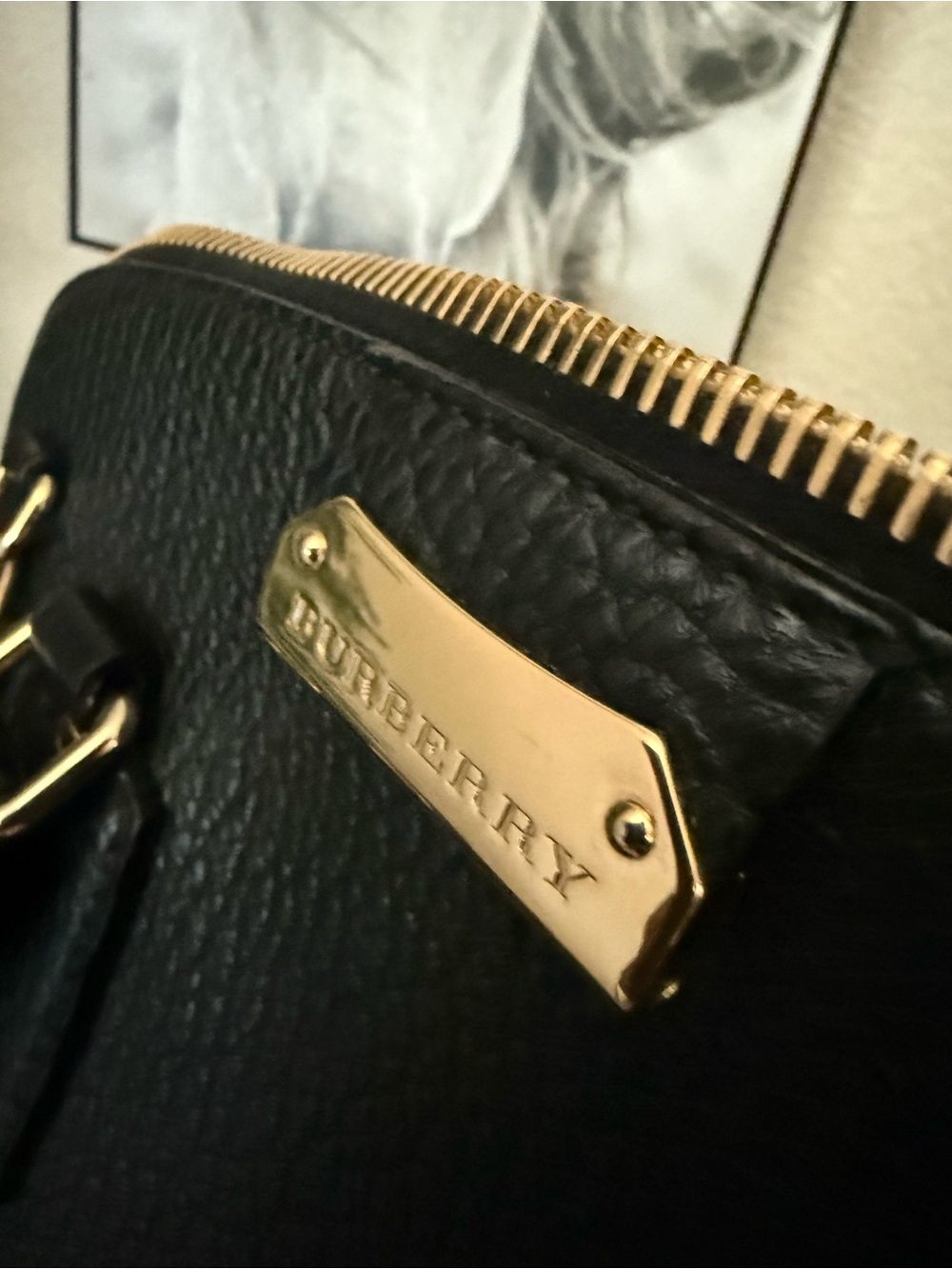 Burberry Black Pebbled orchard Leather Satchel - Picture 5 of 8